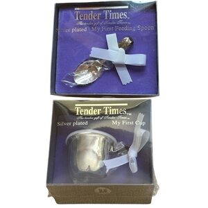 Bundle Tender Times Silver Plated My First My First Cup New &Feeding Spoon Open